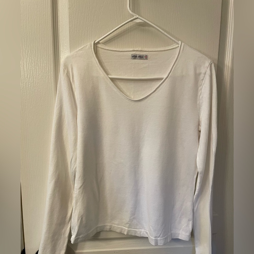 Allen Allen White Long Sleeve Top